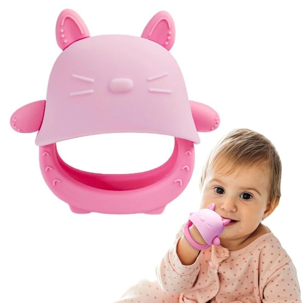 Cat Teething Pacifier, Silicone Teething Toy for Babies 3-6 Months